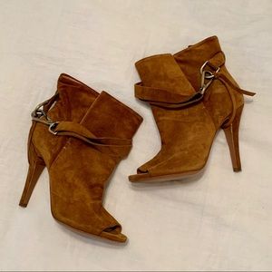 Italian leather suede booties